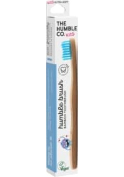 The Humble Co. Brush Çocuk Bambu Diş Fırçası Ultra Soft Mavi 1 Paket Açık Ahşap