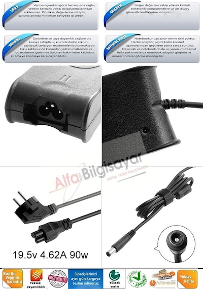 Alfabilgisayar Dell Uyumlu 310-7712. 310-2862. 310-3149. 310-3399. Adaptör. Şarj Cihaz