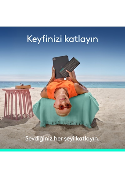 Logitech Flip Folio Apple Uyumlu iPad Pro 13 İnç M4 Air M2 Ve M3 İle Türkçe Klavyeli Tablet Kılıfı Siyah