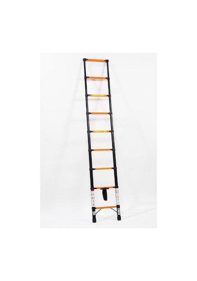 Cardilife 2.6 Metre 9 Basamaklı Teleskopik Çelik Merdiven 9 Basamaklı 260 Cm Düz Uzayan