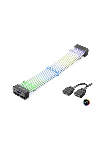 Bükülebilir Sleeved Ekran Kartı Argb Lightboard 2x8 Pin 44 Led Siyah Nd2803b Evimdeyokyok