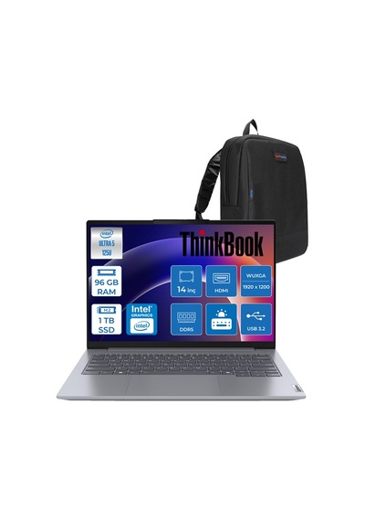 Lenovo ThinkBook 14 G7 IML 21MR0095TRH22 Ultra 5 125U 96 GB 1 TB SSD 14" W11H Dizüstü Bilgisayar + Zetta Çanta