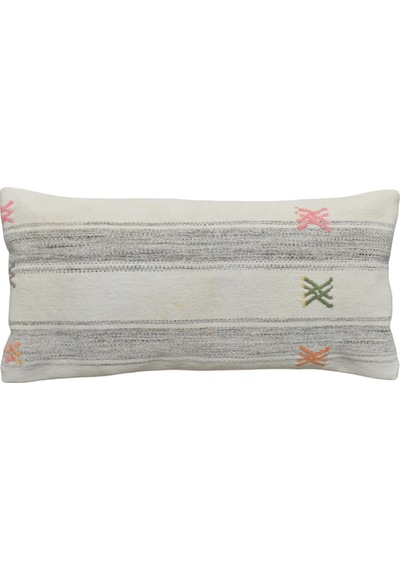 Zehra Abla Halı Yeni El Dokuma Dekoratif Lumbar Kilim Kırlent Yastık Kılıfı 6879 Çok Renkli