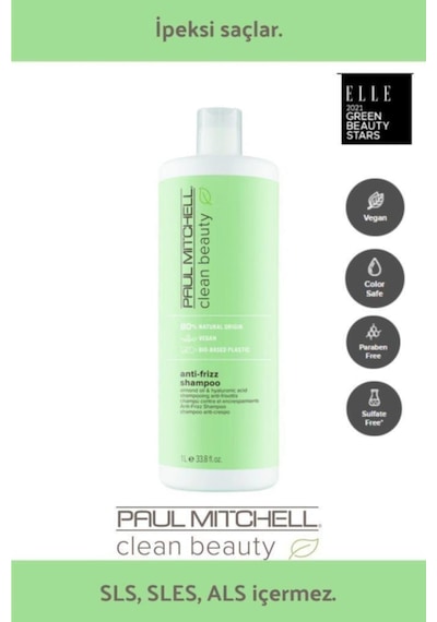 Paul Mitchell Clean Beauty frizz Şampuan 1000 Ml Kabarma Ve Nemlendirici Şampuan