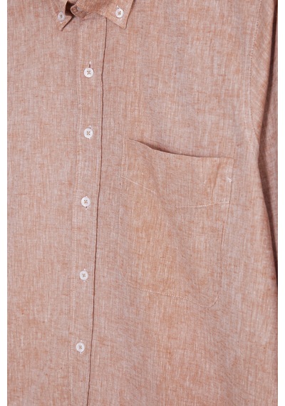 Tudors Erkek Regular Fit Klasik Kesim Oversize Pamuklu Keten Doku Düğmeli Yaka Kahverengi Gömlek-42586 Tudors Erkek Regular Fit Klasik Kesim Oversize Pamuklu Keten Doku Düğmeli Yaka Kahverengi Gömlek-42586