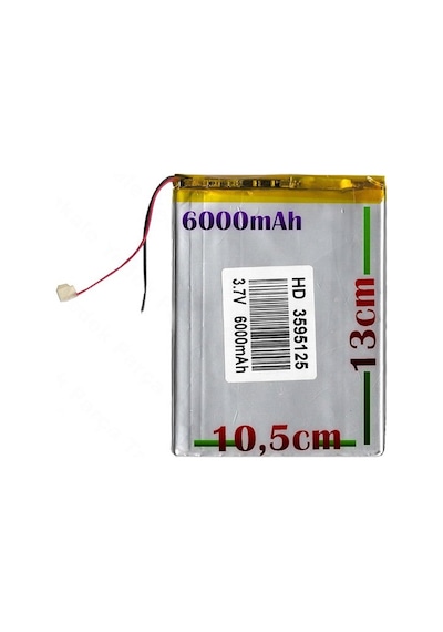 6000Mah 3.7V  Batarya Pil