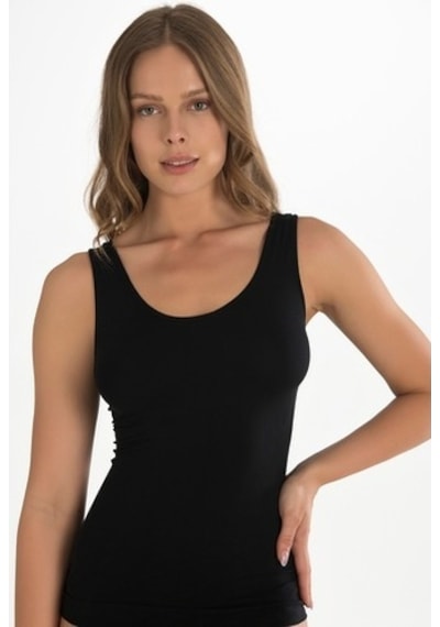 Nbb Kadın Siyah Geniş Askılı Seamless Atlet Body