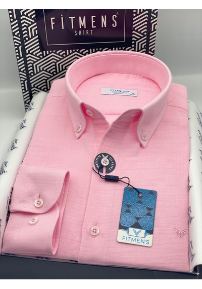 Slim Fit Uzun Kol Müslin Pamuk Rahat Nefes Alabilen Kumaştan Yaka Düğmeli Hediye Kutulu Erkek Gömlek Fs-004202 - Pembe-3368 Slim Fit Uzun Kol Müslin Pamuk Rahat Nefes Alabilen Kumaştan Yaka Düğmeli Hediye Kutulu Erkek Gömlek Fs-004202 - Pembe-3368