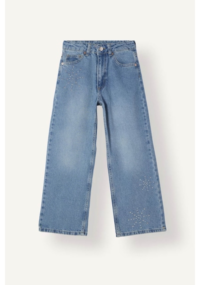 Defacto Straight Wide Açık Mavi Kız Çocuk Jean Pantolon I4477a8/nm39
