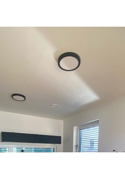 24 Watt Günışığı Ledli, Çok Kaliteli Sıva Üstü Metal Kasa Tavan Armatürü, 1700 Lümen 3000k Armatür Beyaz - Siyah