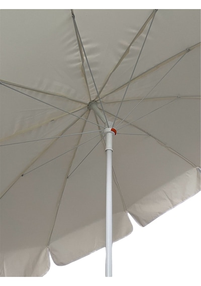 10 Telli Kalın Polyester Kumaşlı Balkon, Plaj Şemsiyesi Bidon Hariç Bej