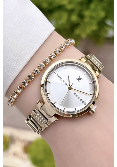 Daniel Klein DKISTE156 Premium Gold Kadın Kol Saati + Bileklik