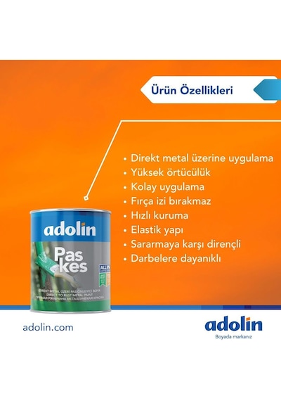 Adolin Paskes Boya Ral 1023 Sarı 0.75 Lt