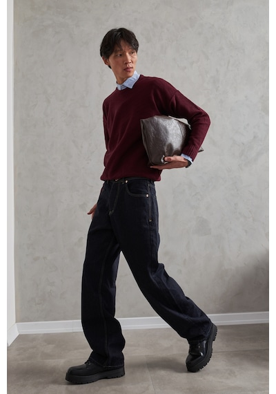 Erkek Ekstra Baggy Jean Pantolon Lacivert