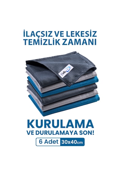 Pella Mikrofiber Temizlik Bezi 6'lı 40 x 30 CM
