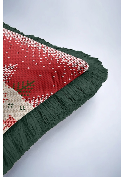 Nordik Geyikli Saçaklı Yastık Kılıfı - Kış Noel Temalı Retro Yeşil Kırmızı Püsküllü Kırlent Kılıfı Metalik Kanyon Avokado Nordik Geyikli Saçaklı Yastık Kılıfı - Kış Noel Temalı Retro Yeşil Kırmızı Püsküllü Kırlent Kılıfı Metalik Kanyon Avokado