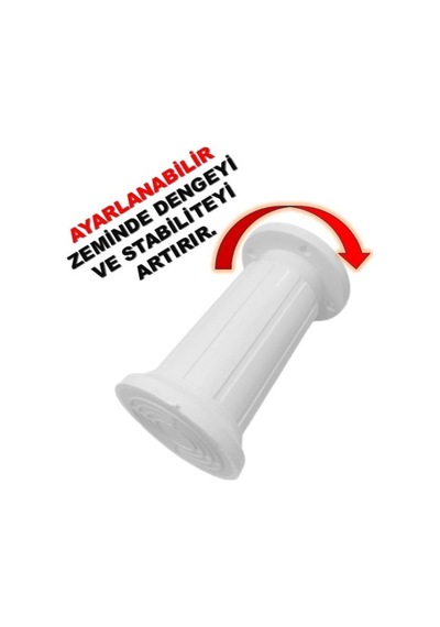 Jumbo Mobilya Ayağı 10 Cm - Koltuk, Kanepe, Dolap Ve Baza İçin, Ayarlanabilir, 4 Adet Beyaz