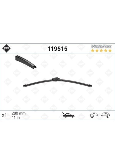 Swf - 208 - Visioflex Flat Blade X1 280 Mm Arka Vw Passat 6 Variant 05 - Polo 5 Tdı/ Gtı - Edntrend - Ltd Editio