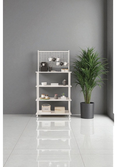 Çevir Kur Beyaz 4 Raflı Kahve Köşesi Dolabı Mutfak Düzenleyici, Stand, 71x167x35 Cm Beyaz Çevir Kur Beyaz 4 Raflı Kahve Köşesi Dolabı Mutfak Düzenleyici, Stand, 71x167x35 Cm Beyaz