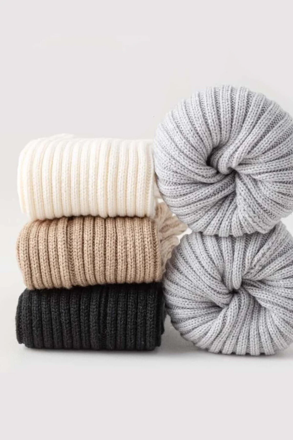 Moibody Original Premium Tozluk Akrilik Triko Örgü Leg Warmer Ayak Isıtıcı Bale Paten Çorabı Ekru
