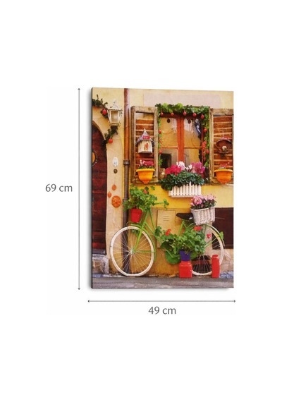Dekoratif Bisiklet Temalı Kanvas Tablo 49x69 Cm Salon, Mutfak Ve Yemek Odası Duvar Dekoru