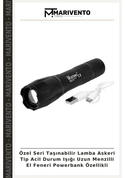Özel Seri Taşınabilir Lamba Askeri Tip Acil Durum Işığı Uzun Menzilli El Feneri Powerbank Özellikli Çok Renkli