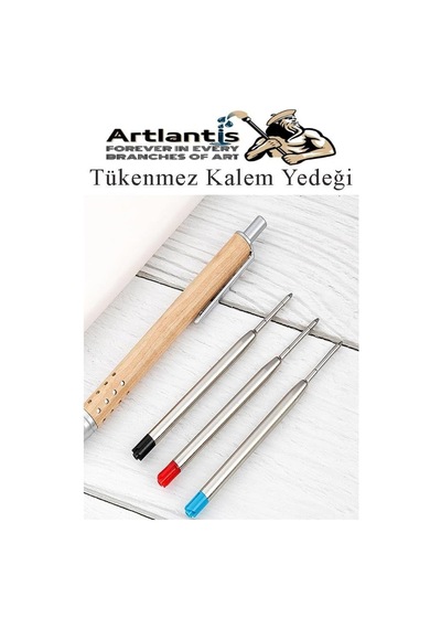 Artlantis Mavi Tükenmez Kalem Yedeği 10 Adet Tükenmez Kalem İçi Yedek Mavi Metal Tükenmez Kalem İçi Okul Ofis Je
