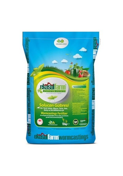 Organik%100 Solucan Gübresi Toz 10 Kg + 1 Litre Sıvı Organik Gübre 0,250