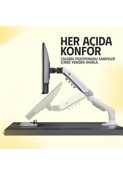 North Bayou Nb F80 Profesyonel 17-32 Inch Monitör Standı 2026 Versiyon Beyaz