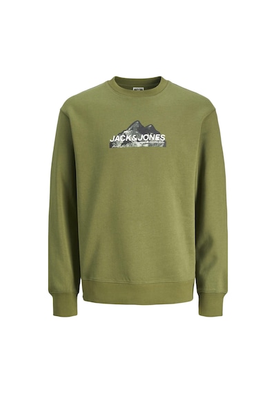 Jack & Jones Jcomountaın Logo Sweat Crew Neck Yeşil12262094 001