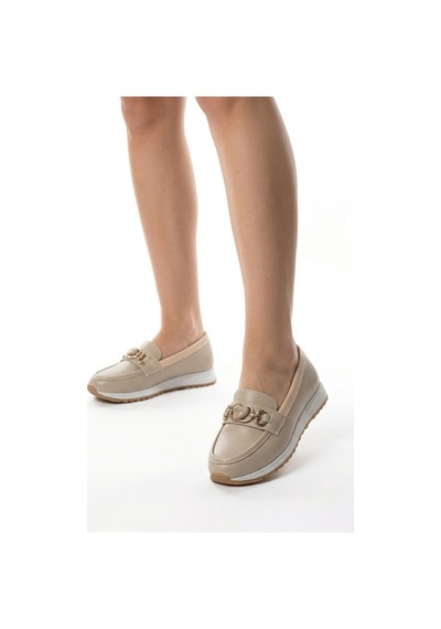 Giamgia Store Kadın Bej Ortopedik Loafer Günlük Loafer Ayakkabı-2334