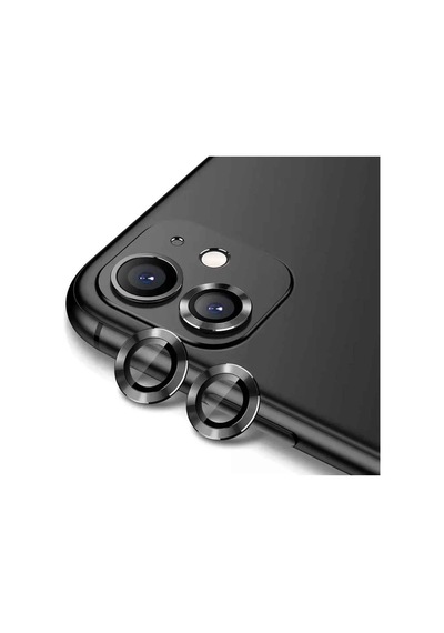 Apple iPhone Uyumlu 12 Zore Cl-12 Premium Safir Parmak İzi Bırakmayan Anti-reflective Kamera Lens Koruyucu Siyah