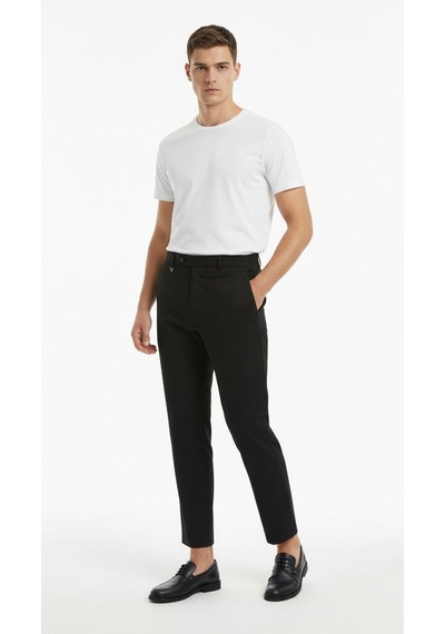 Plus Scorpion Erkek Kumaş Pantolon Slim Fit Siyah, Lacivert, Bej, Açık Gri, Antrasit, Vizon Esnek Rahat Klasik Pantolon Siyah