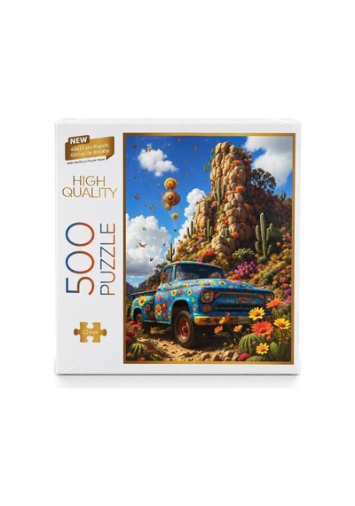 500 Parça Çiçekli Kamyon Puzzle Eğitici Ve Eğlenceli Yüksek Kalite Baskılı 48 X 33 Puzzle