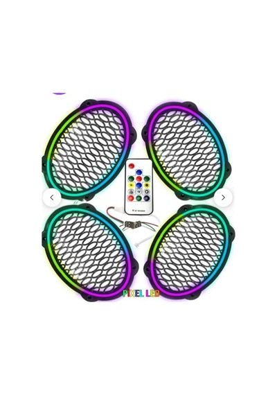 Poke Pk-5653 Kumandalı Pixel Led Kapak Animasyonlu 4 Adet Oval Oto Hoparlör