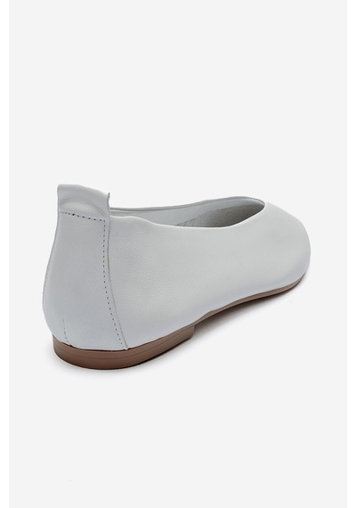 Luvishoes Jenas Beyaz Cilt Hakiki Deri Kadın Babet Ayakkabı