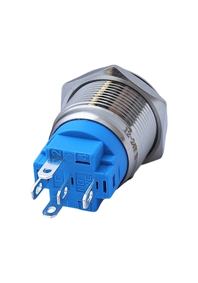 E82 19mm Metal Buton Yaylı 12-24v Turuncu Led 1no/1nc