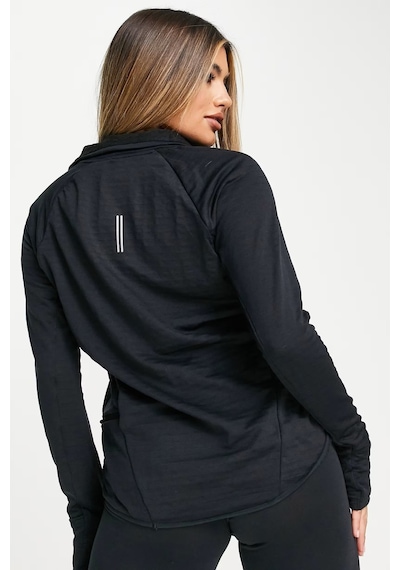 Nike Terma Fit Element 1/2 Zip Running Yarım Fermuarlı Yan Cepli Kadın Koşu Sweatshirt Siyah Siyah