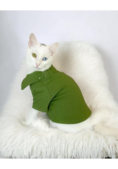 Grass Green Kedi Gömleği Kedi Kıyafeti Kedi Elbisesi