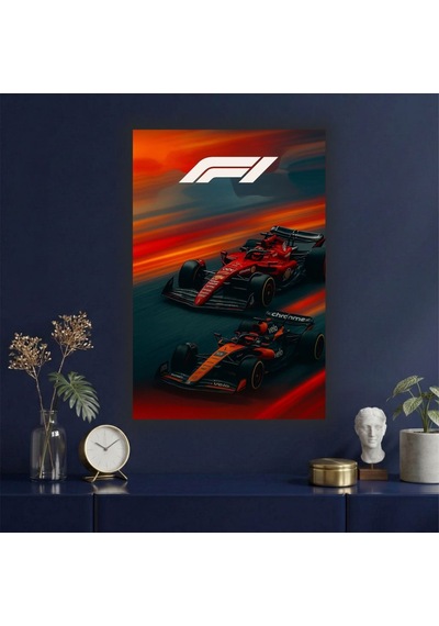 Formula 1 Motors Temalı Dekoratif Cam Tablo -18