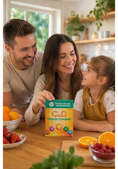 C & B Vitamin Kompleksi - 100 Mg C Vitamini, Biotin Ve B12 İçeren 30 Kapsül
