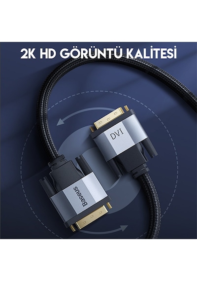 Baseus Dvi To Dvi 24+1 HD TV Projektör Görüntü Kablosu 3 Metre