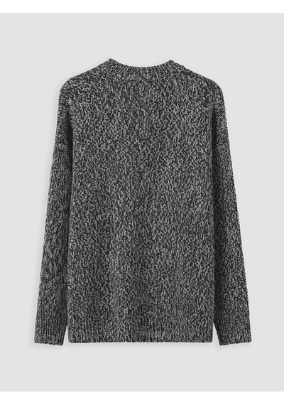 LC Waikiki Lc Waıkıkı Siyah Desenli Oversize Kadın Triko Kazak