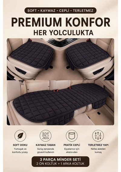Araç İçi Soft-kaymaz Taban Cepli Terletmez Araç Oto Minder Seti 99301424