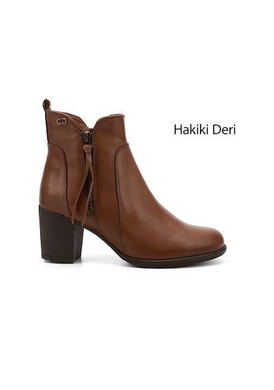 Gönderi(R) Gönderi R Kadın Taba Antik Fermuarlı Kalın Topuklu Hakiki Deri Bot Gkzb13410406 Taba