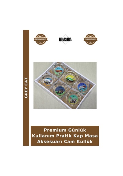 Premium Günlük Kullanım Pratik Kap Masa Aksesuarı Cam Küllük