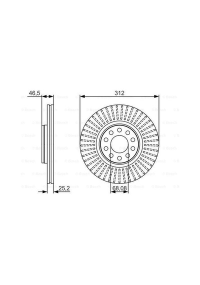 Bosch 0986479a30 Fren Diski Ön 311.8 Mm 25.2 23 Mm Hava Kanallı Yüksek Karbon Alaşımlı