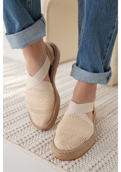 Roof Atelier Rosa Bej Triko Espadril Ayakkabı Ayakkabı Bej