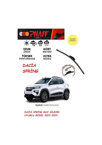 Dacia Spring Muz Silecek 2023-2024 Model Araca Özel Aparat