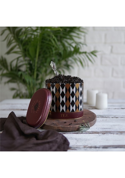 Circus Tea Desenli Oval Metal Saklama Kabı 14 x 12 x 13 CM 1.4 L Çok Renkli